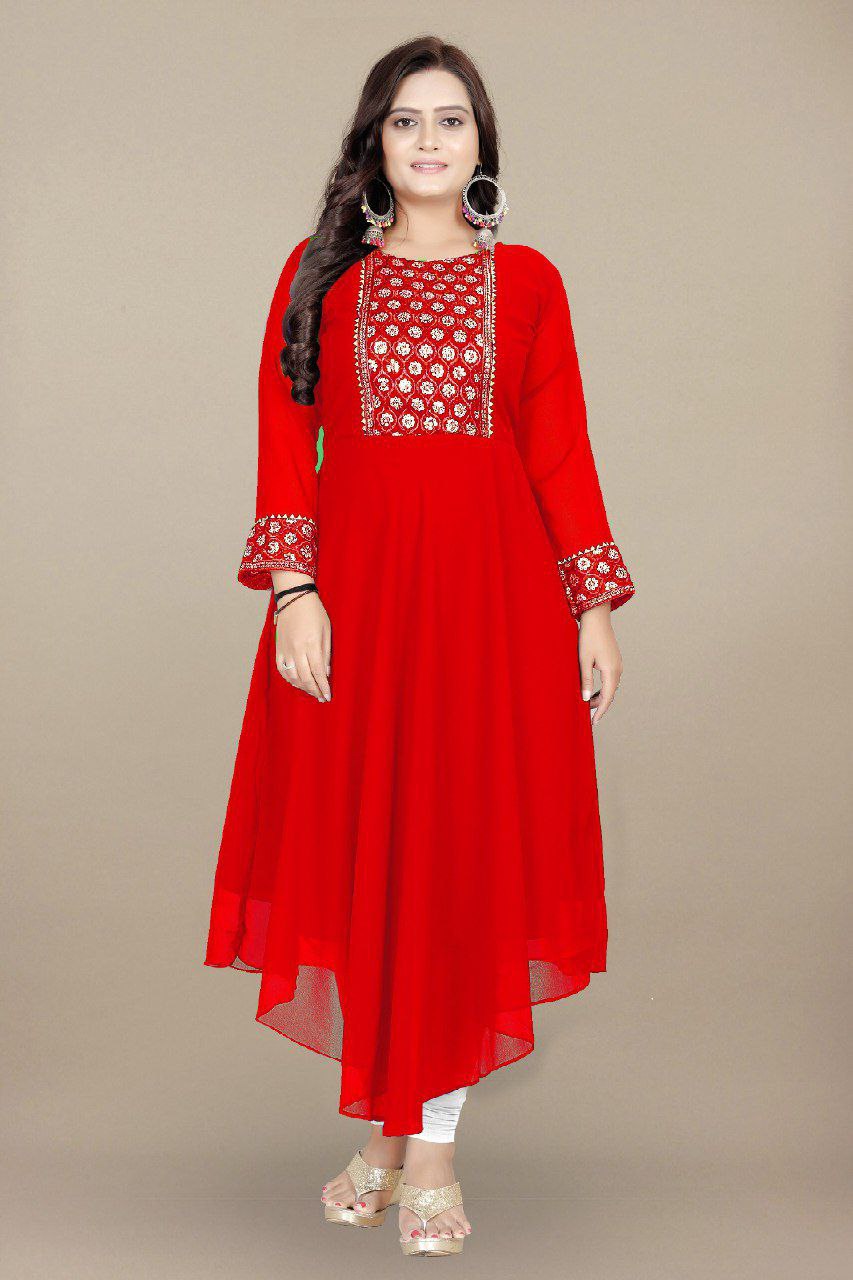 Embroidery Designer Cotton Kurti Collection