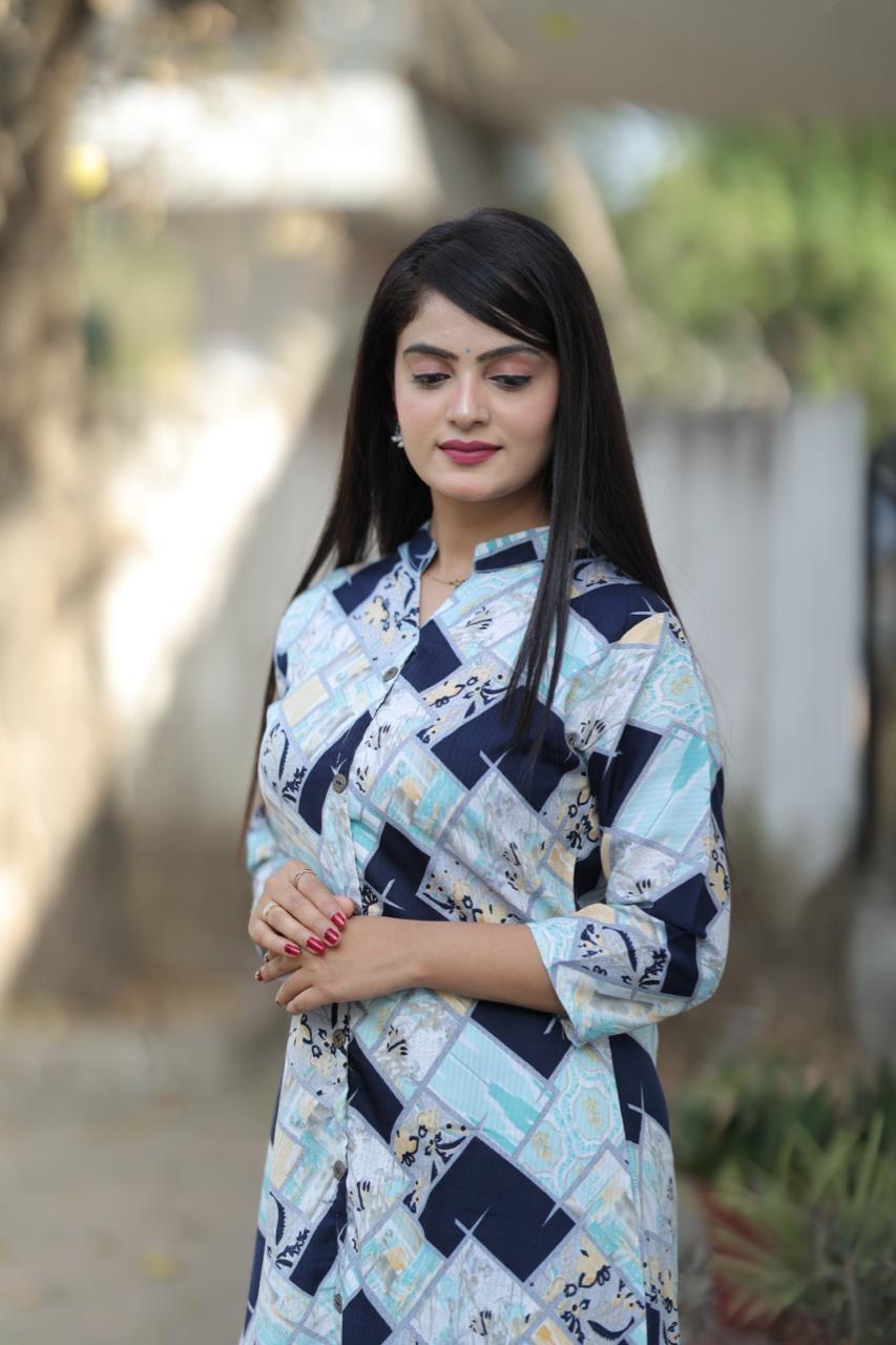 Multicolor Printed Rayon Kurti Collection