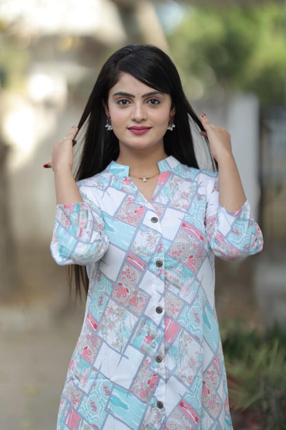 Multicolor Printed Rayon Kurti Collection