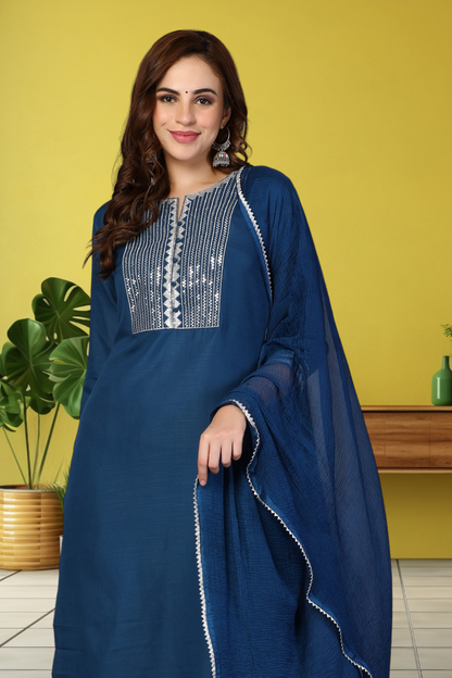 Unique Embroidered Kurti Set