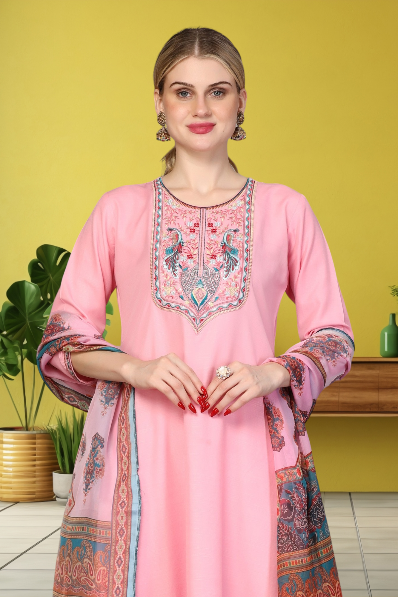 Unique Embroidered Kurti Set