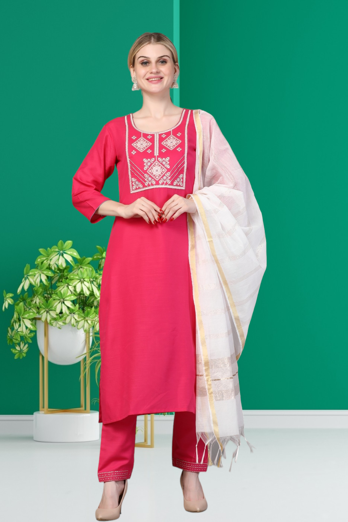 Unique Embroidered Kurti Set