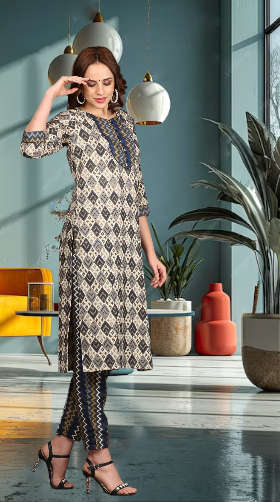 Unique Embroidered Kurti Set