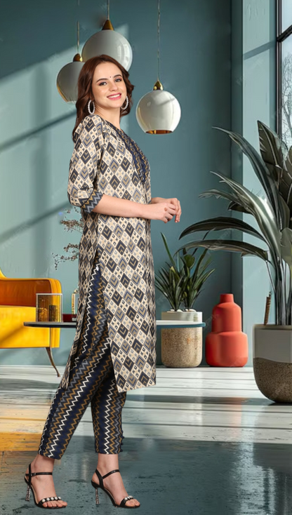 Unique Embroidered Kurti Set