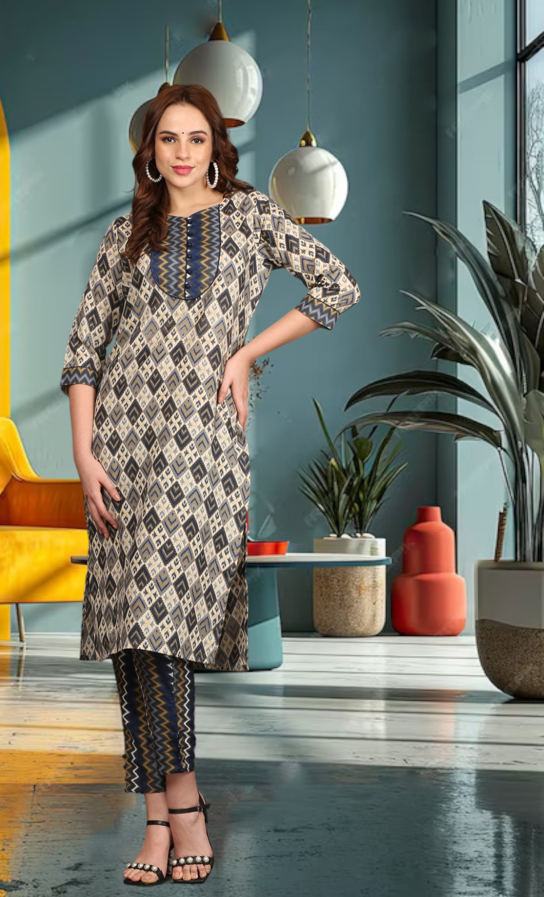 Unique Embroidered Kurti Set