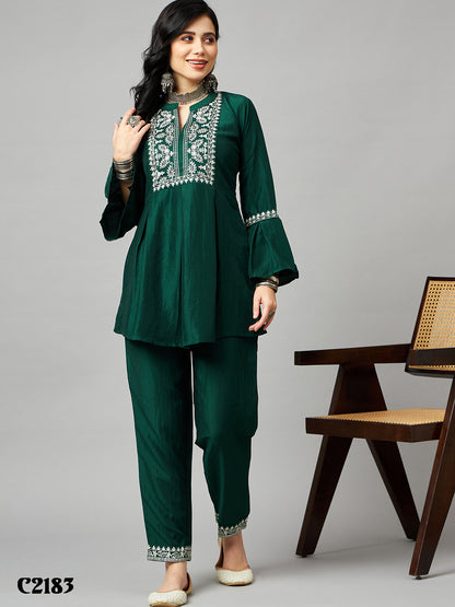 Designer Chinon Embroidered Co-Ord Set