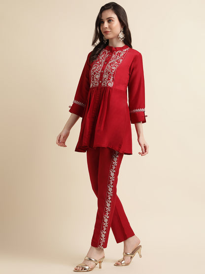 Designer Chinon Embroidered Co-Ord Set