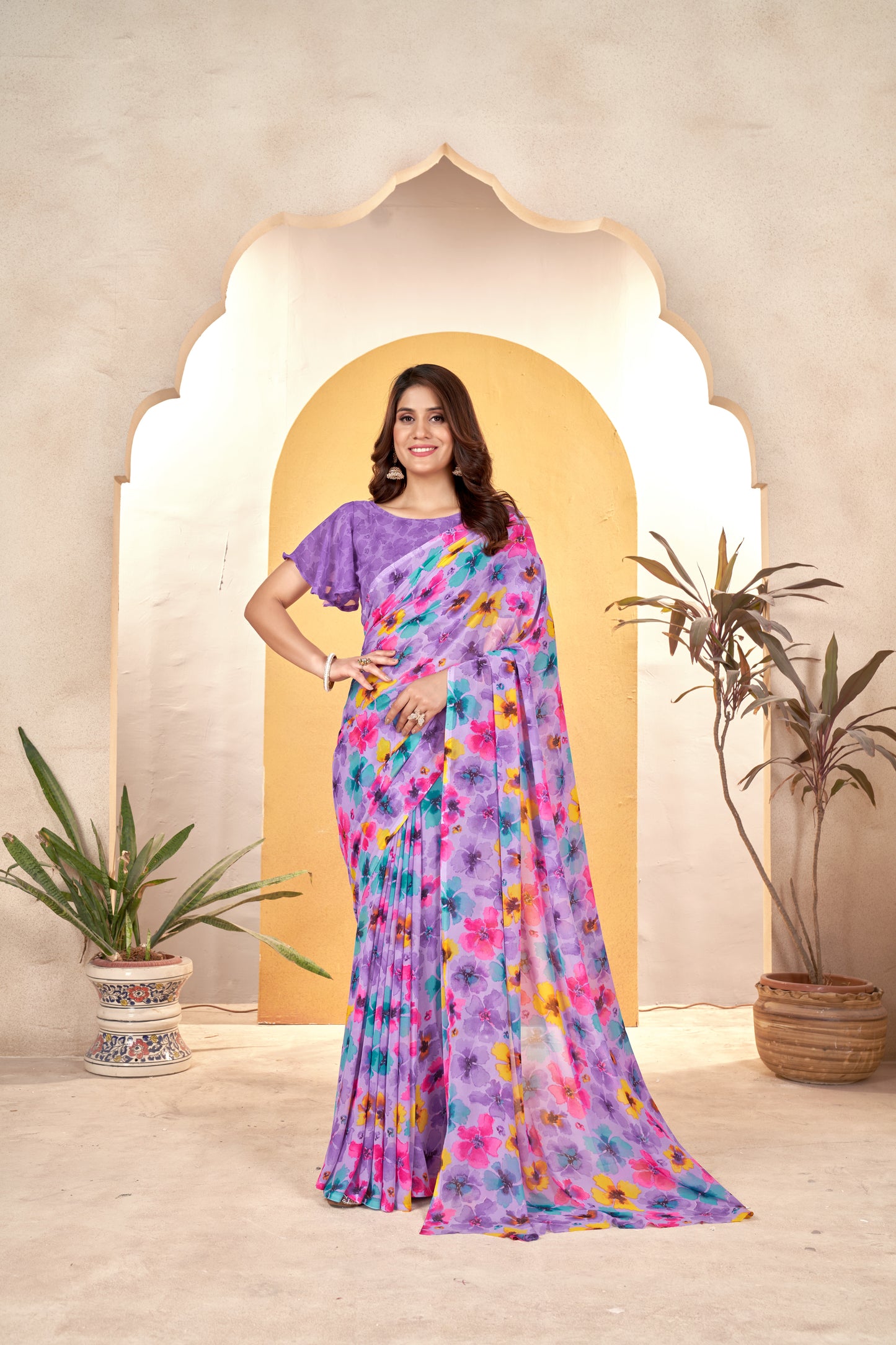 Printed Georgette Saree