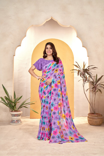 Printed Georgette Saree