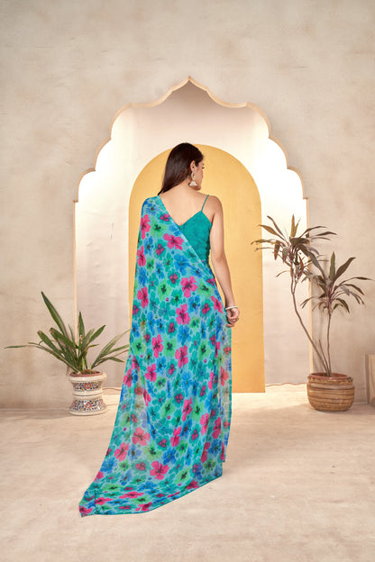 Printed Georgette Saree