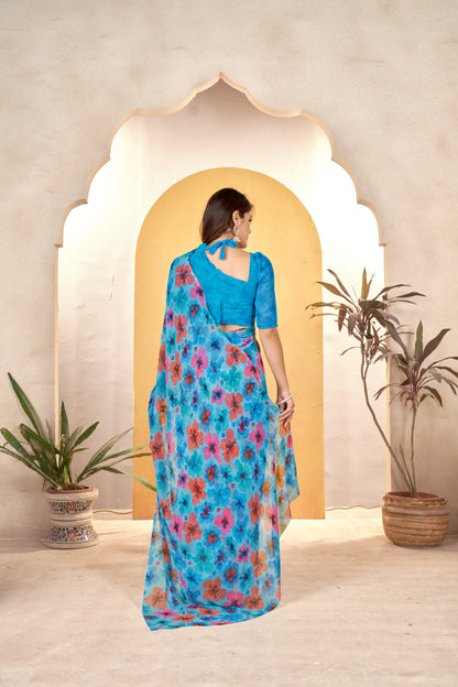 Printed Georgette Saree