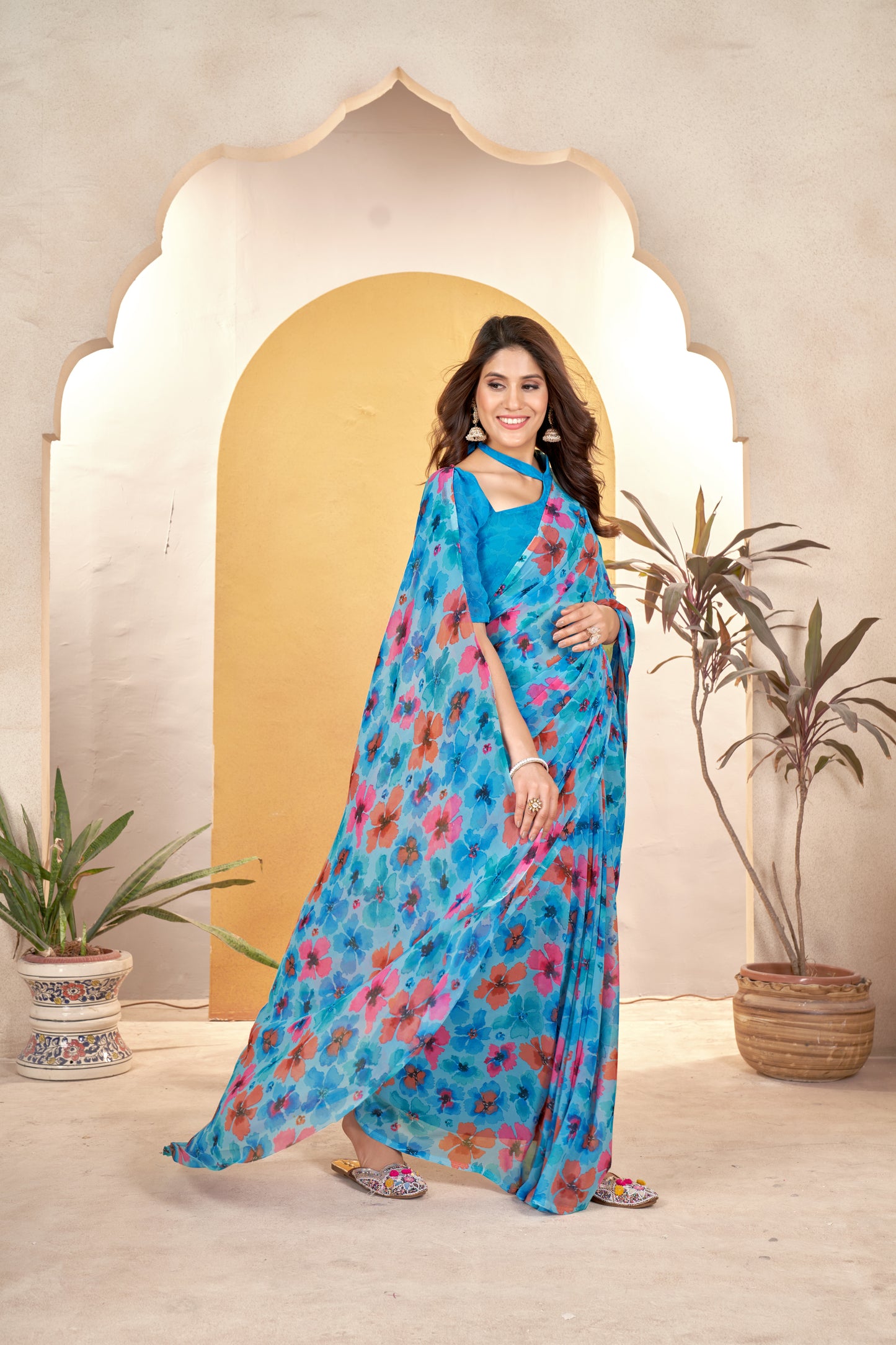 Printed Georgette Saree