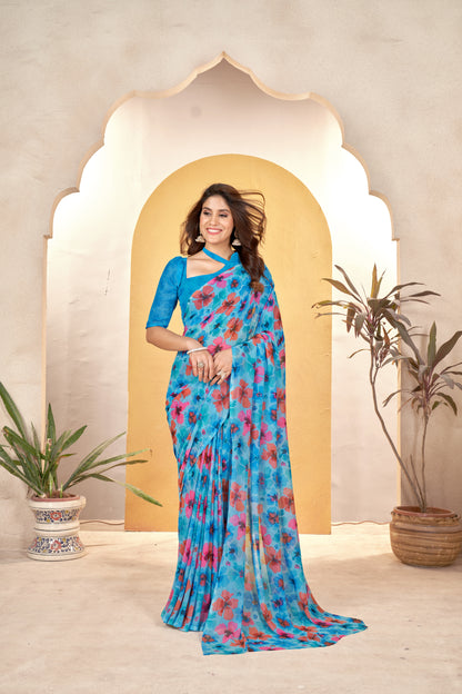 Printed Georgette Saree