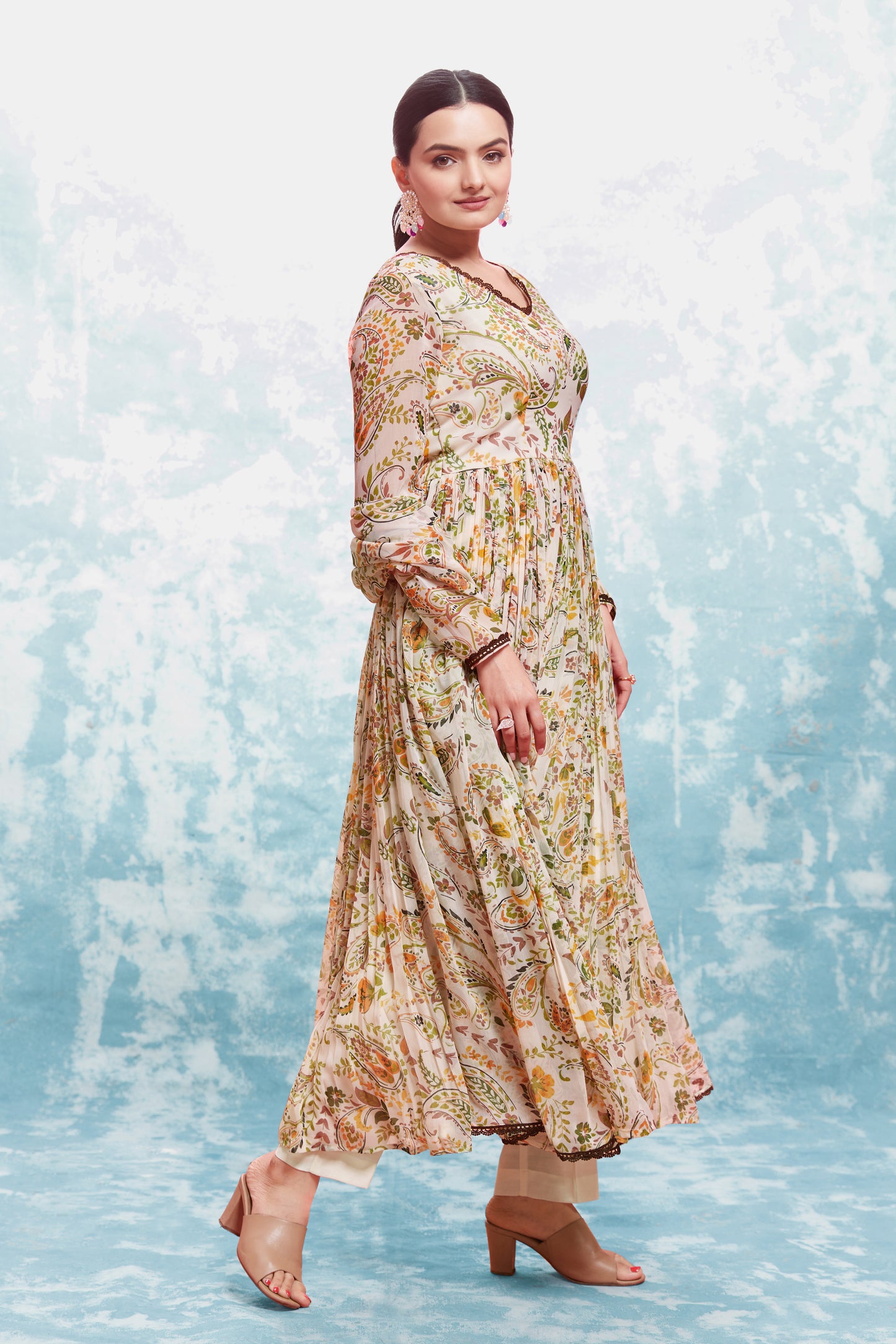 Ready Made Georgette Printed Maxi Salwar Suit