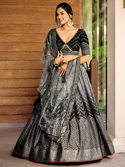 Luxe Threadwork Chinon Lehenga Set