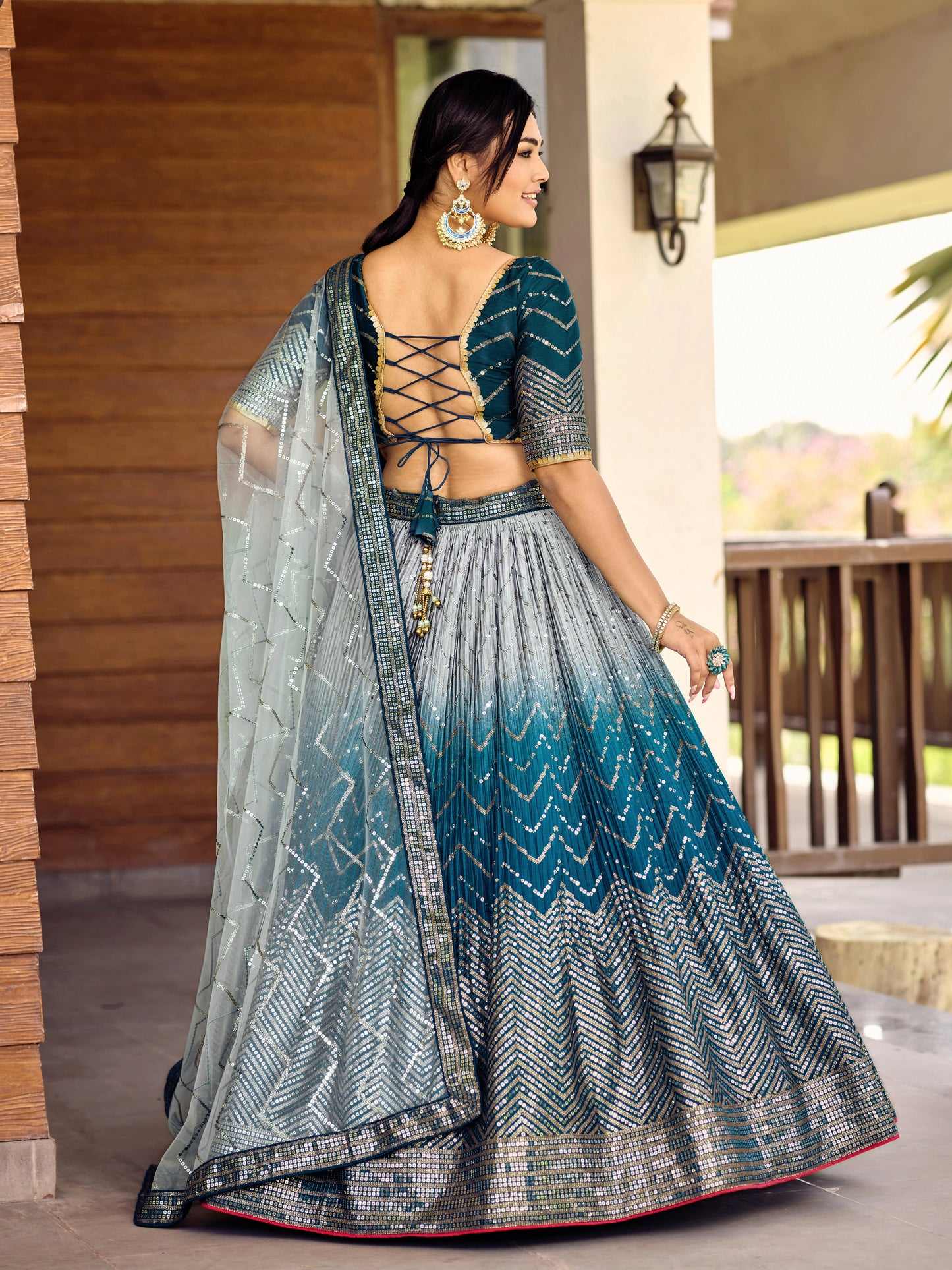 Luxe Threadwork Chinon Lehenga Set