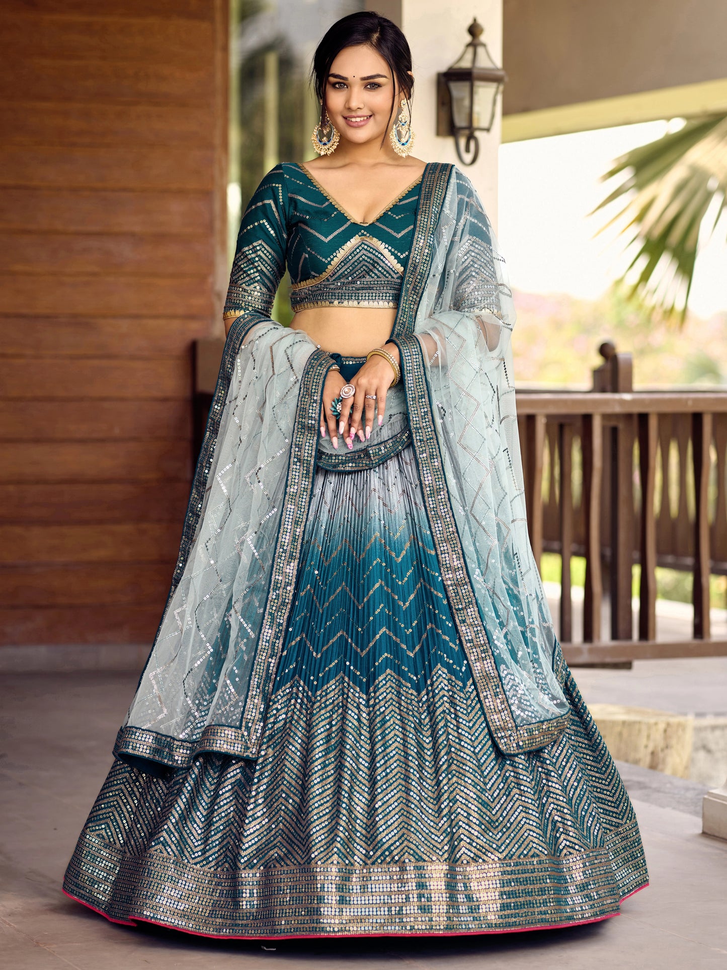 Luxe Threadwork Chinon Lehenga Set