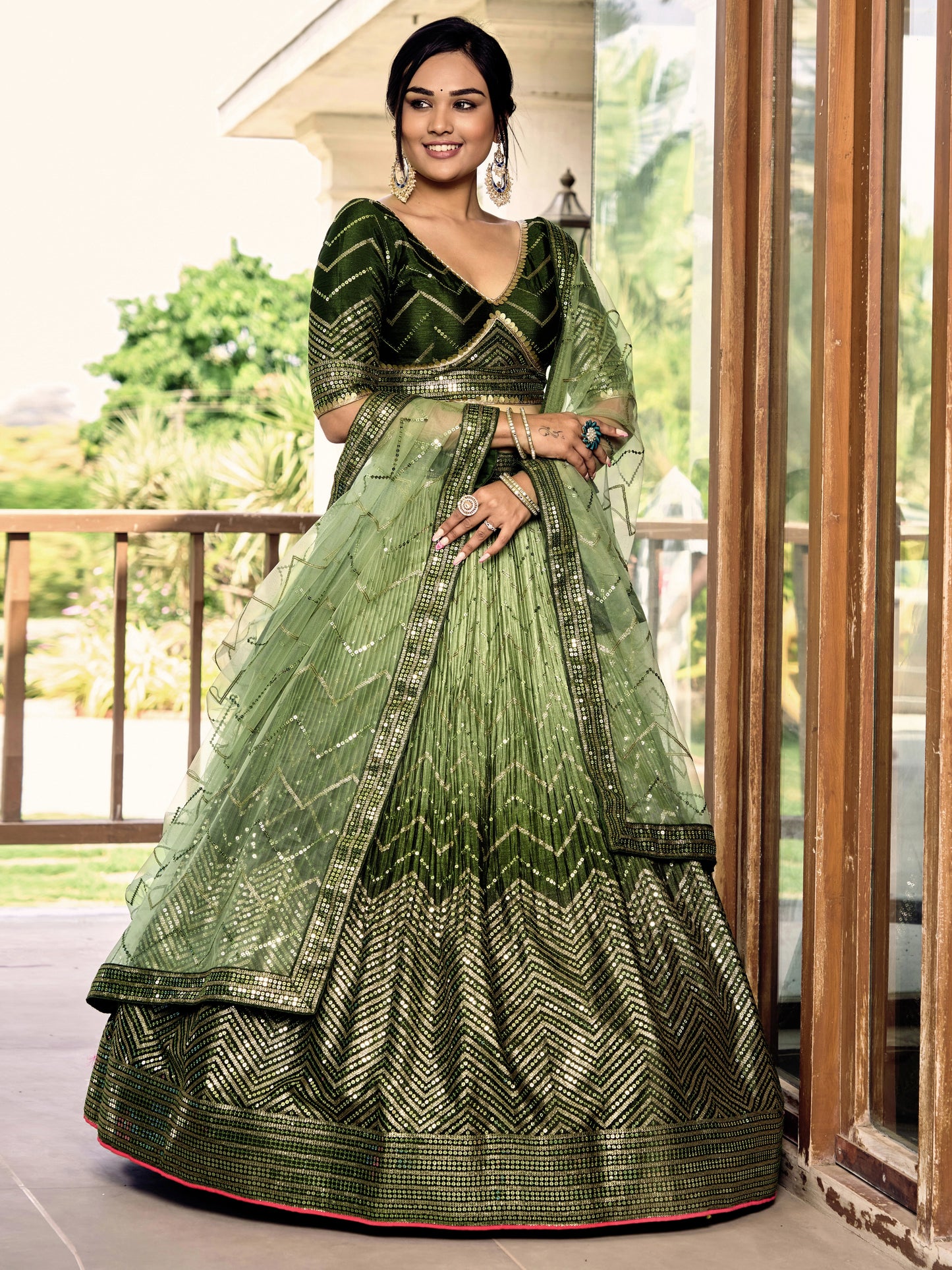 Luxe Threadwork Chinon Lehenga Set