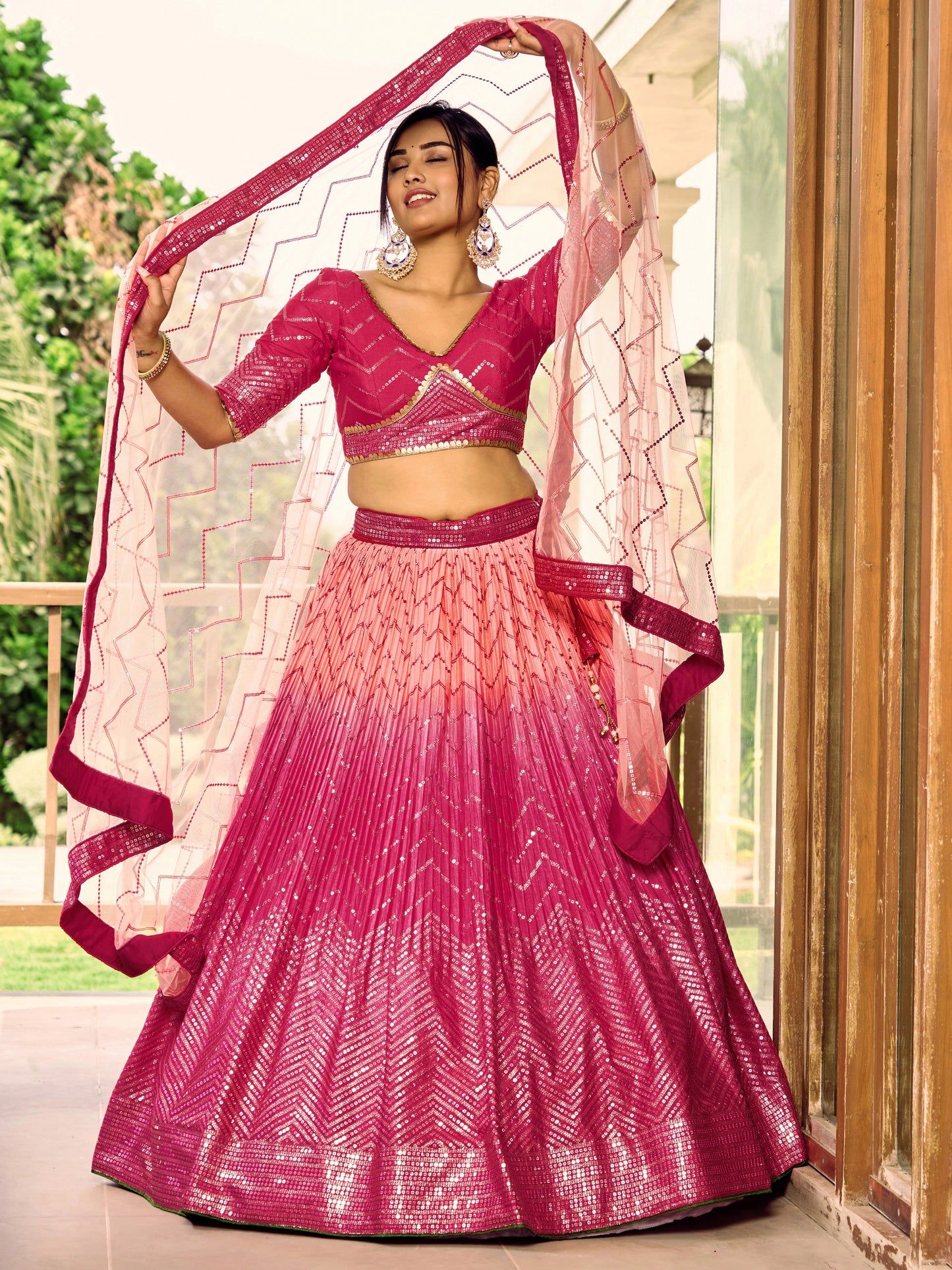 Luxe Threadwork Chinon Lehenga Choli