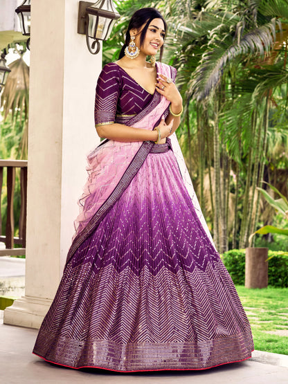 Luxe Threadwork Chinon Lehenga Choli