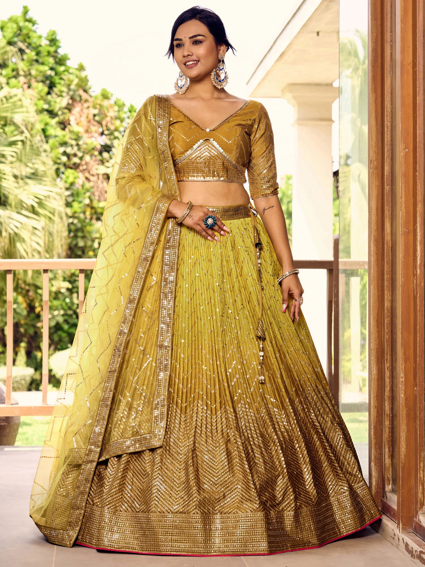 Luxe Threadwork Chinon Lehenga Choli