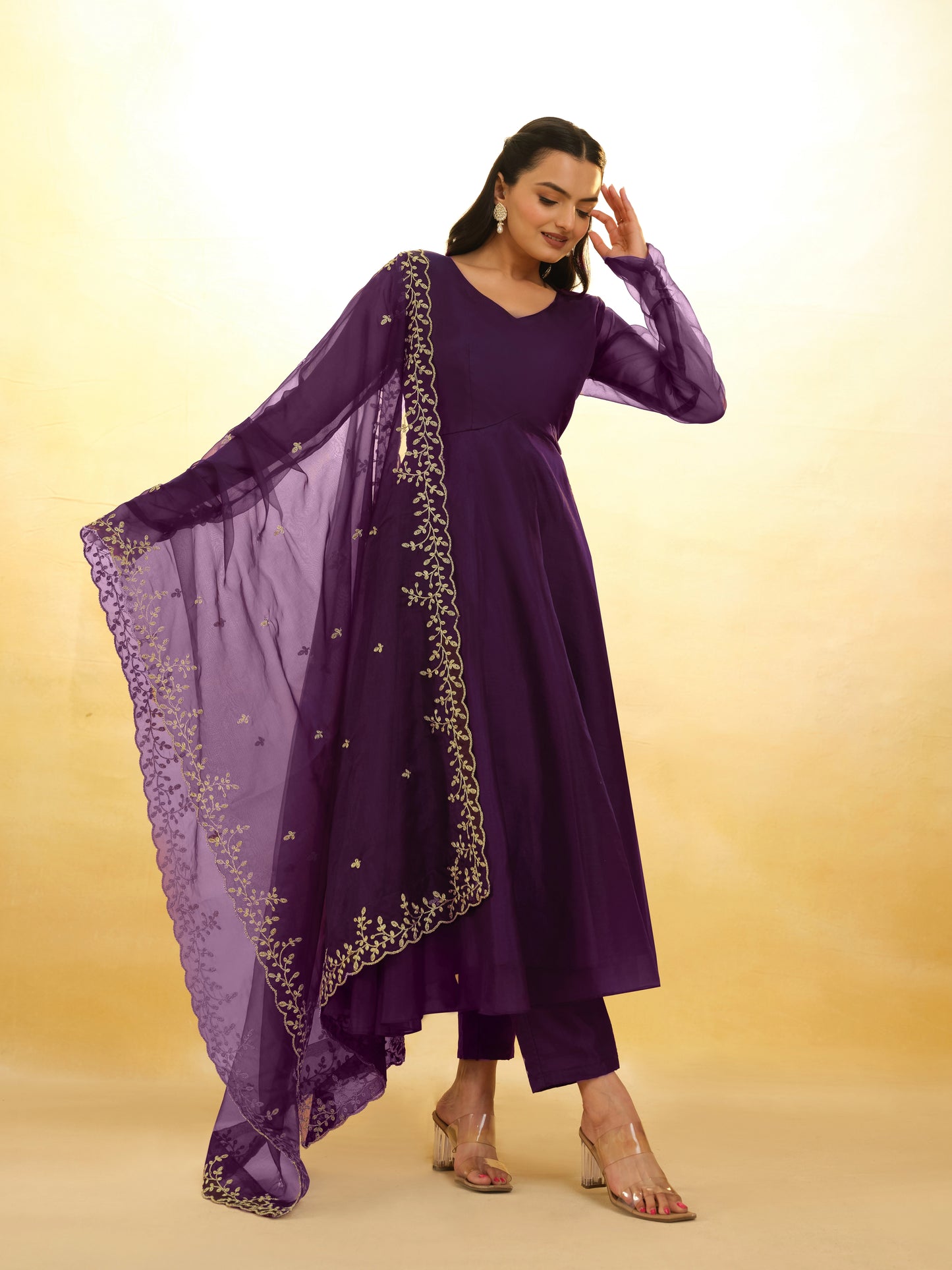 Rebecca Purple Ready Made Georgette Salwar Suit