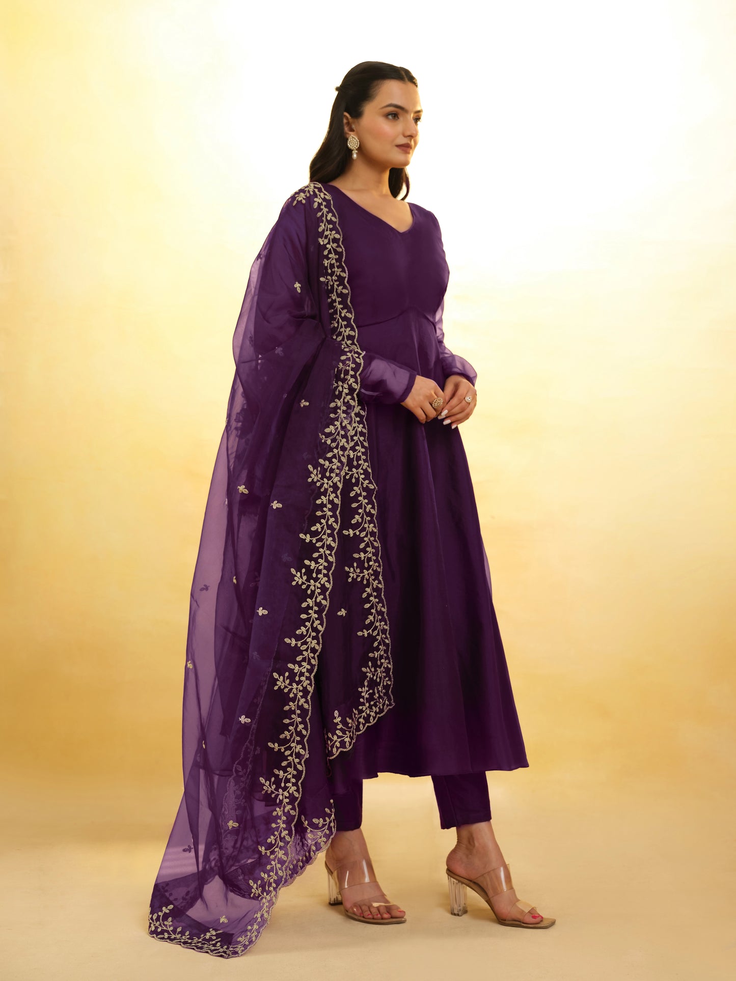 Rebecca Purple Ready Made Georgette Salwar Suit