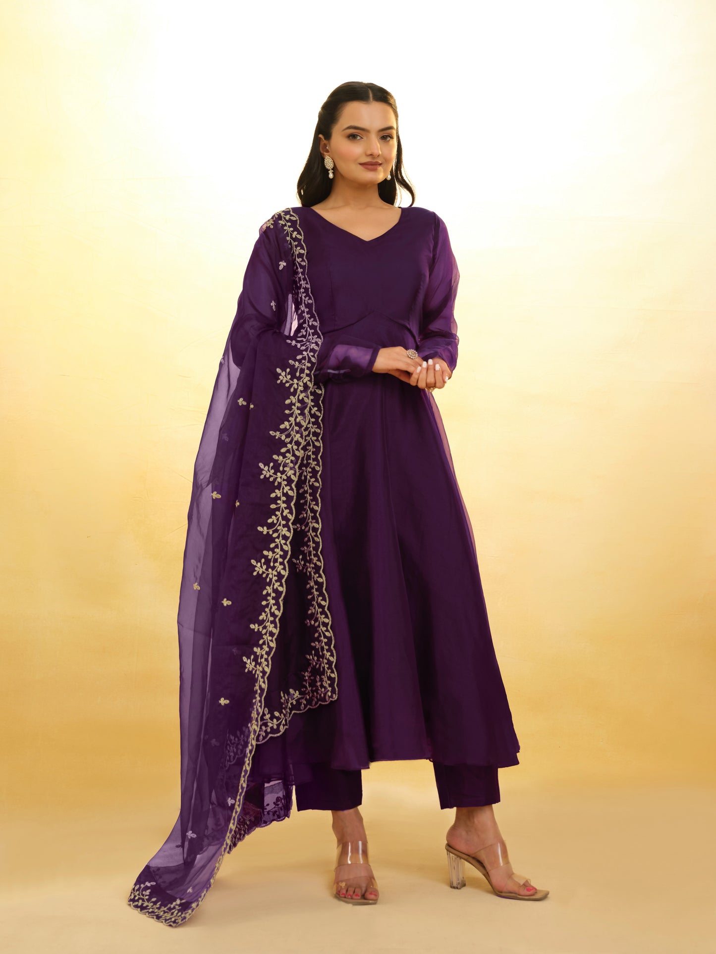 Rebecca Purple Ready Made Georgette Salwar Suit