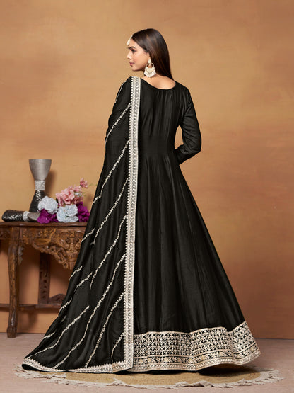 Art Silk Sequince Anarkali Gown With Dupatta