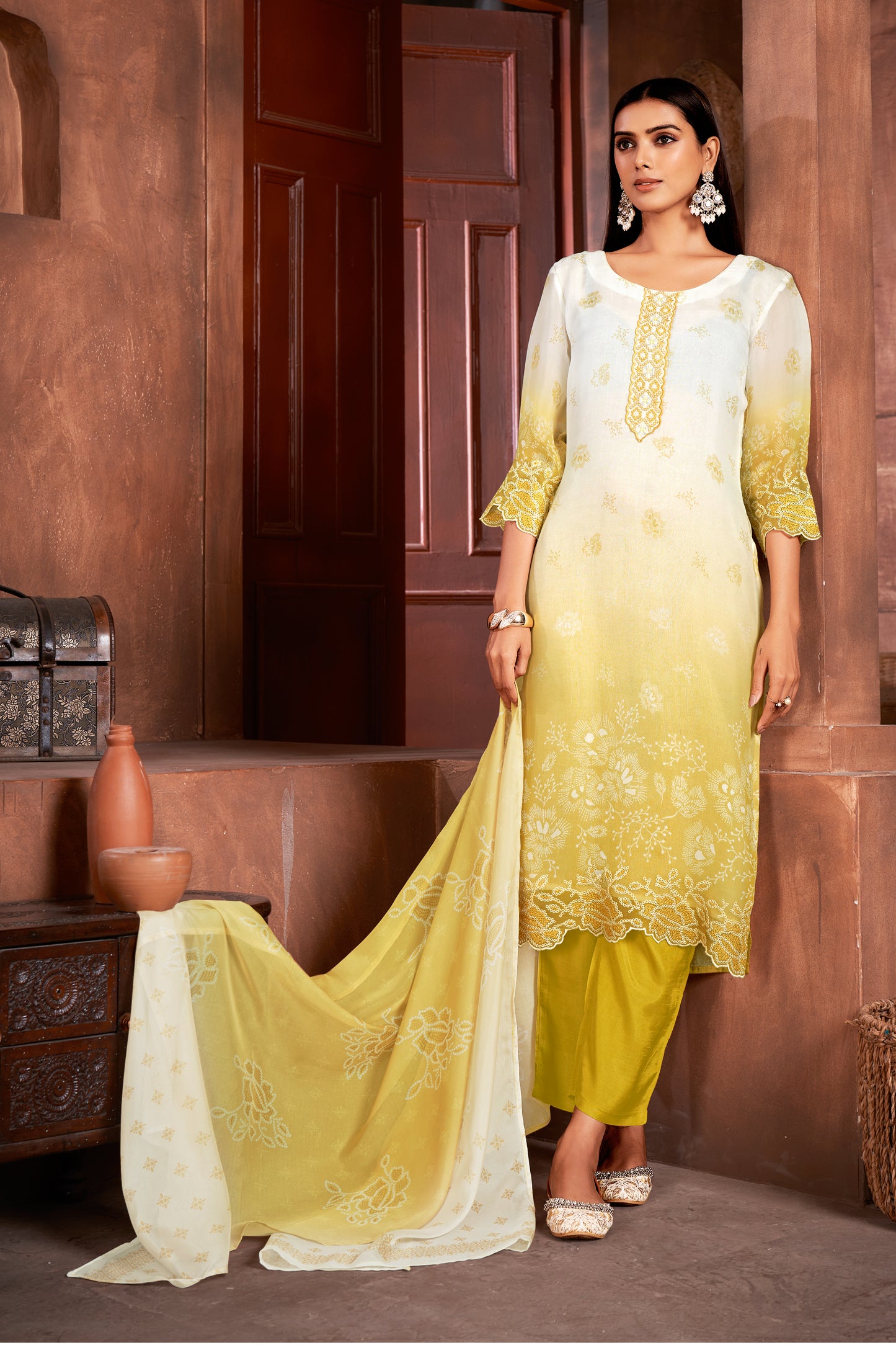 Pure Organza Readymade Kameez Pant