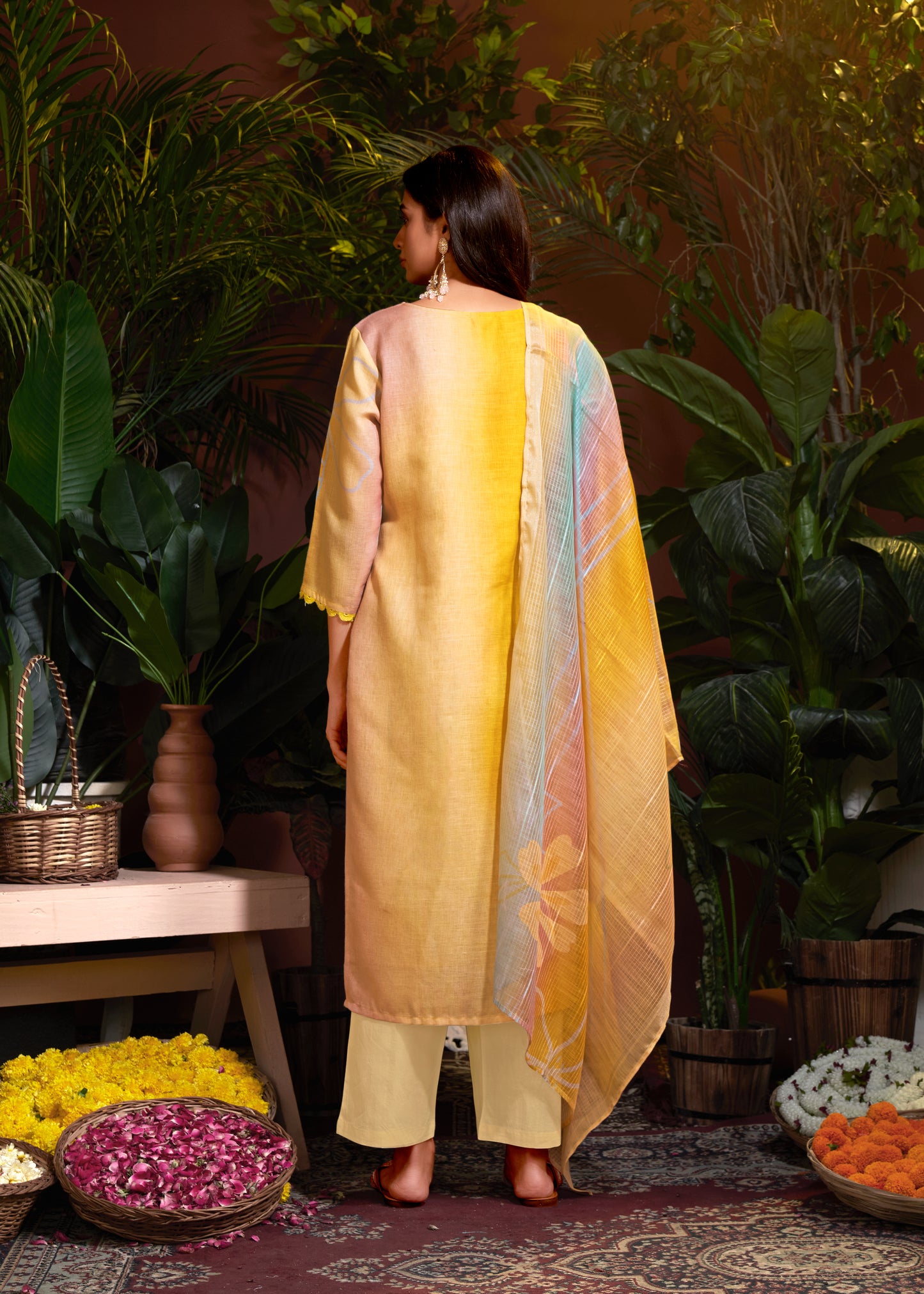 Pure Linen Cotton Salwar Kameez Suit