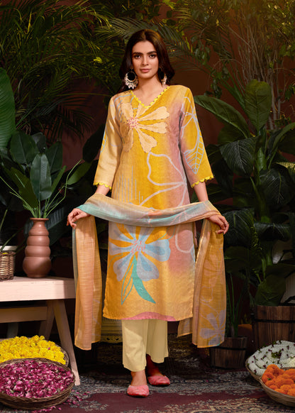 Pure Linen Cotton Salwar Kameez Suit