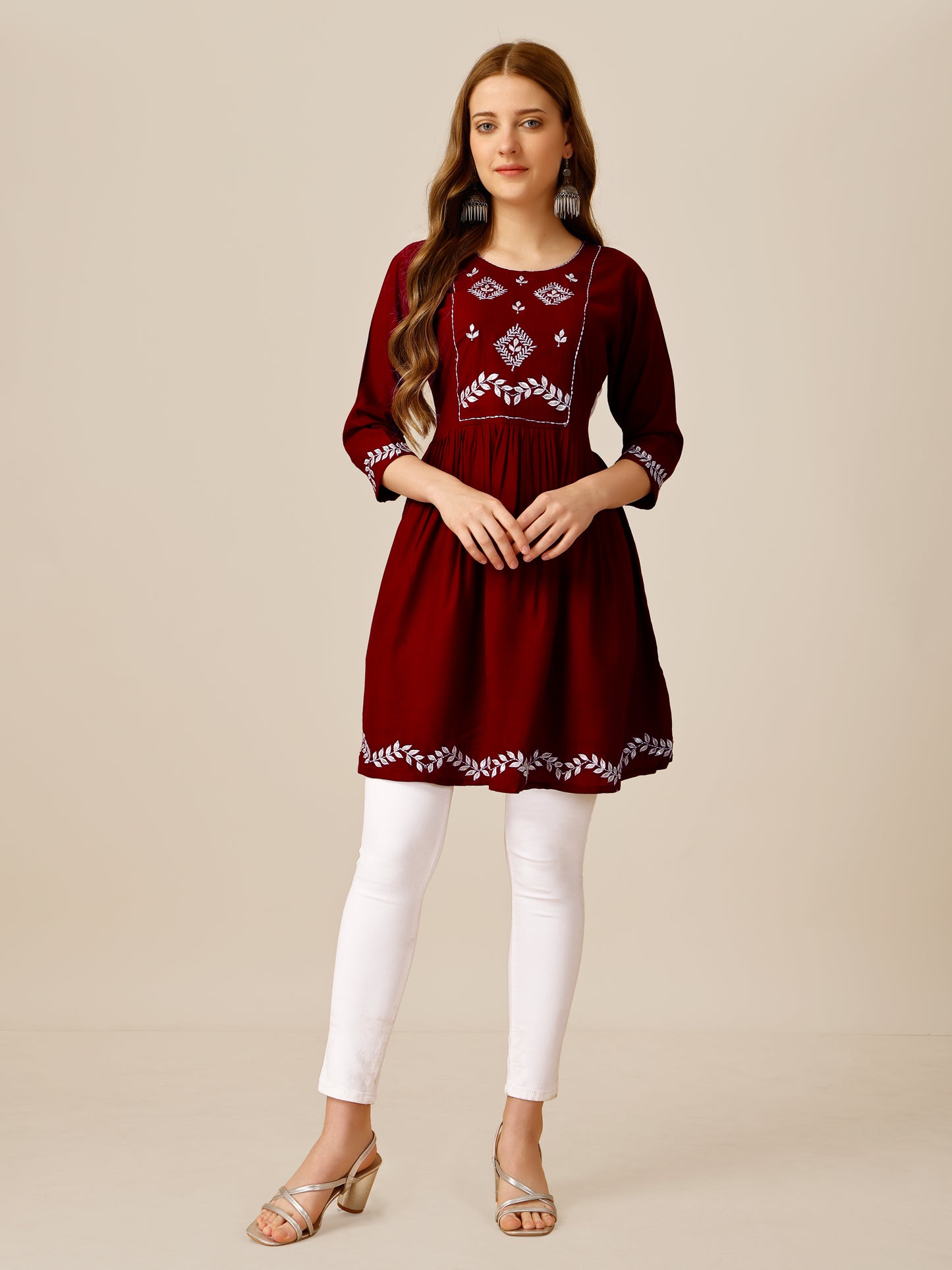 Trending Embroidered Round Neck Top