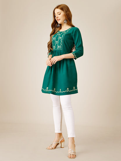 Beautiful Round Neck Embroidered Top