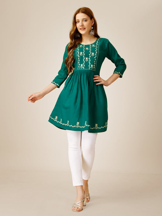 Beautiful Round Neck Embroidered Top