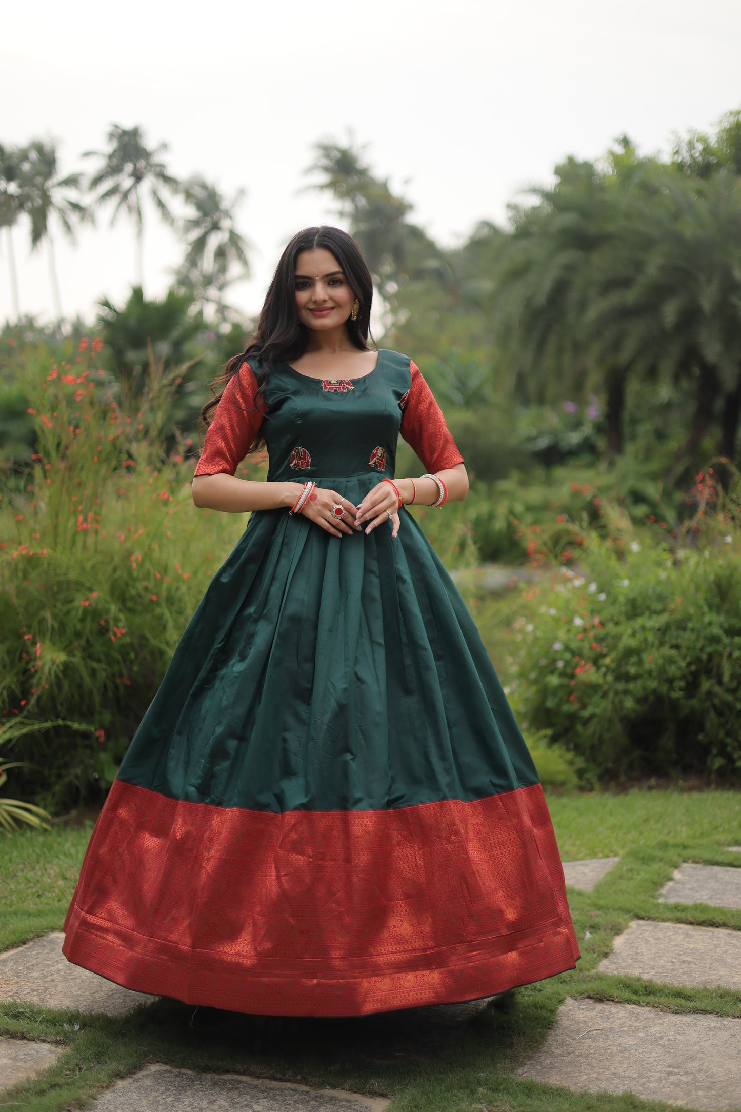 Banarasi Jacquard Silk Designer Gown