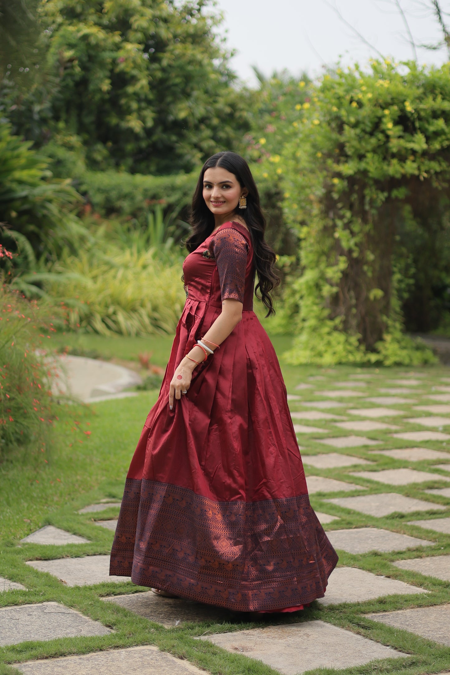 Banarasi Jacquard Silk Designer Gown