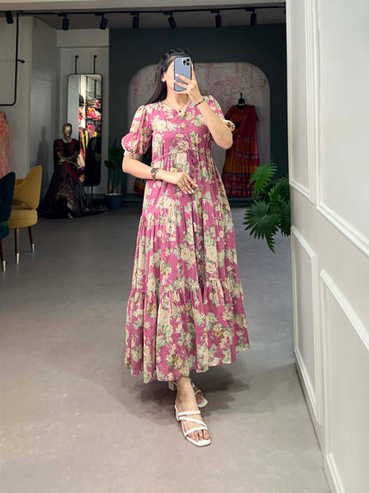 Fancy Floral Printed Georgette Dress