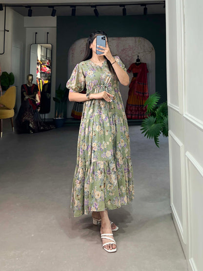 Fancy Floral Printed Georgette Dress