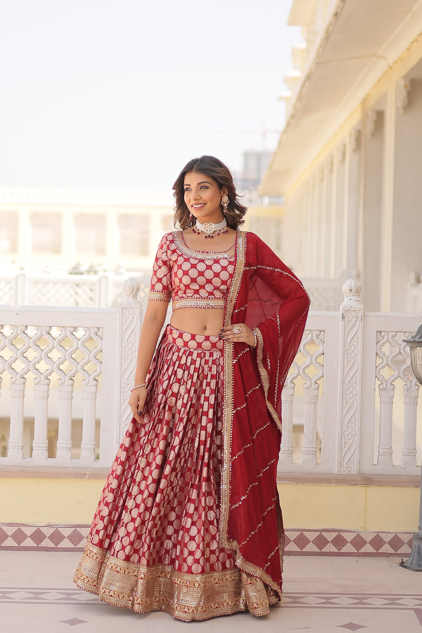 Trending Embroidered Sequins Work Lehenga Choli