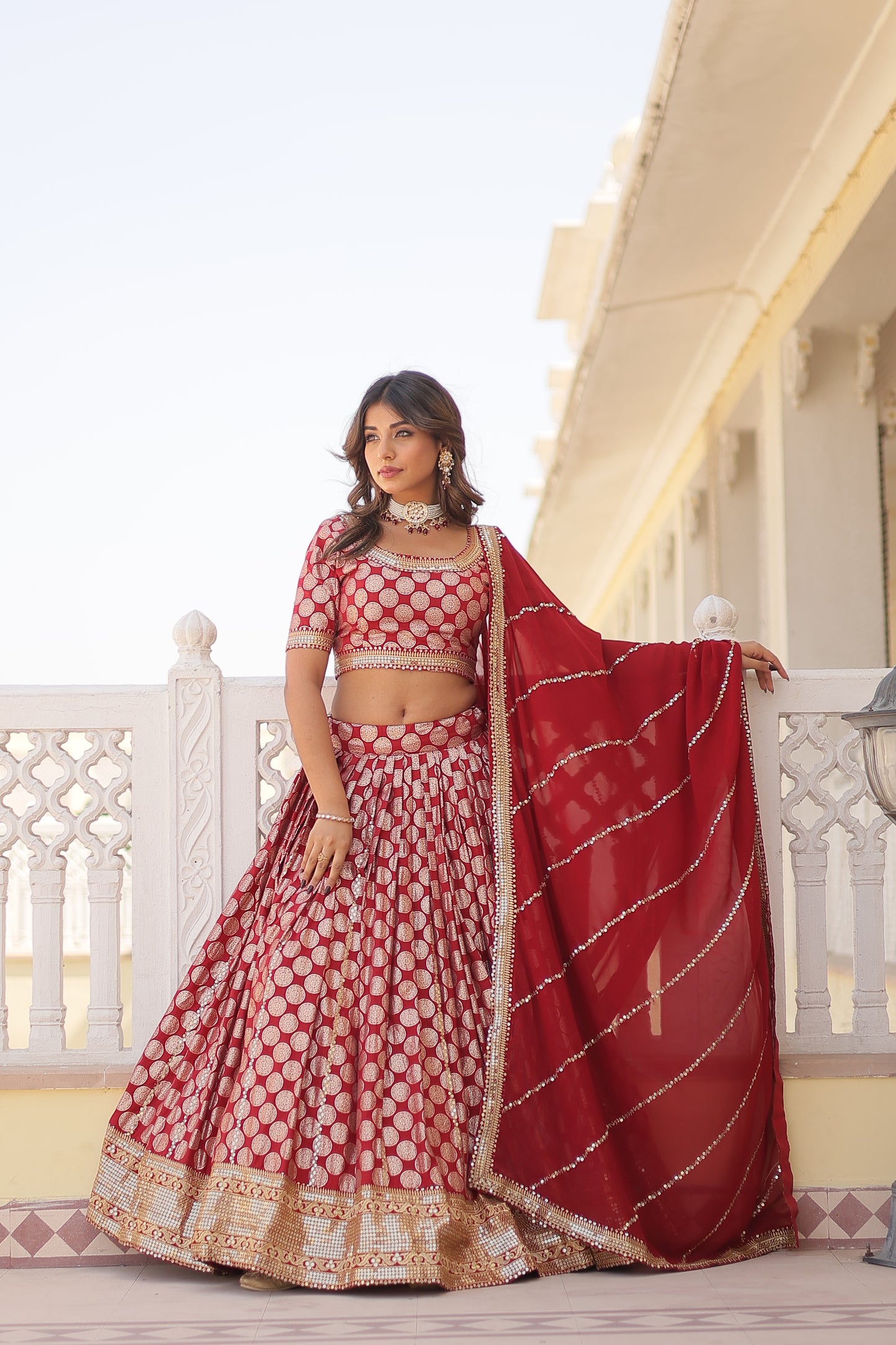 Trending Embroidered Sequins Work Lehenga Choli