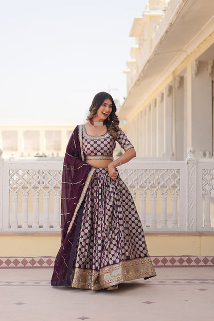 Trending Embroidered Sequins Work Lehenga Choli