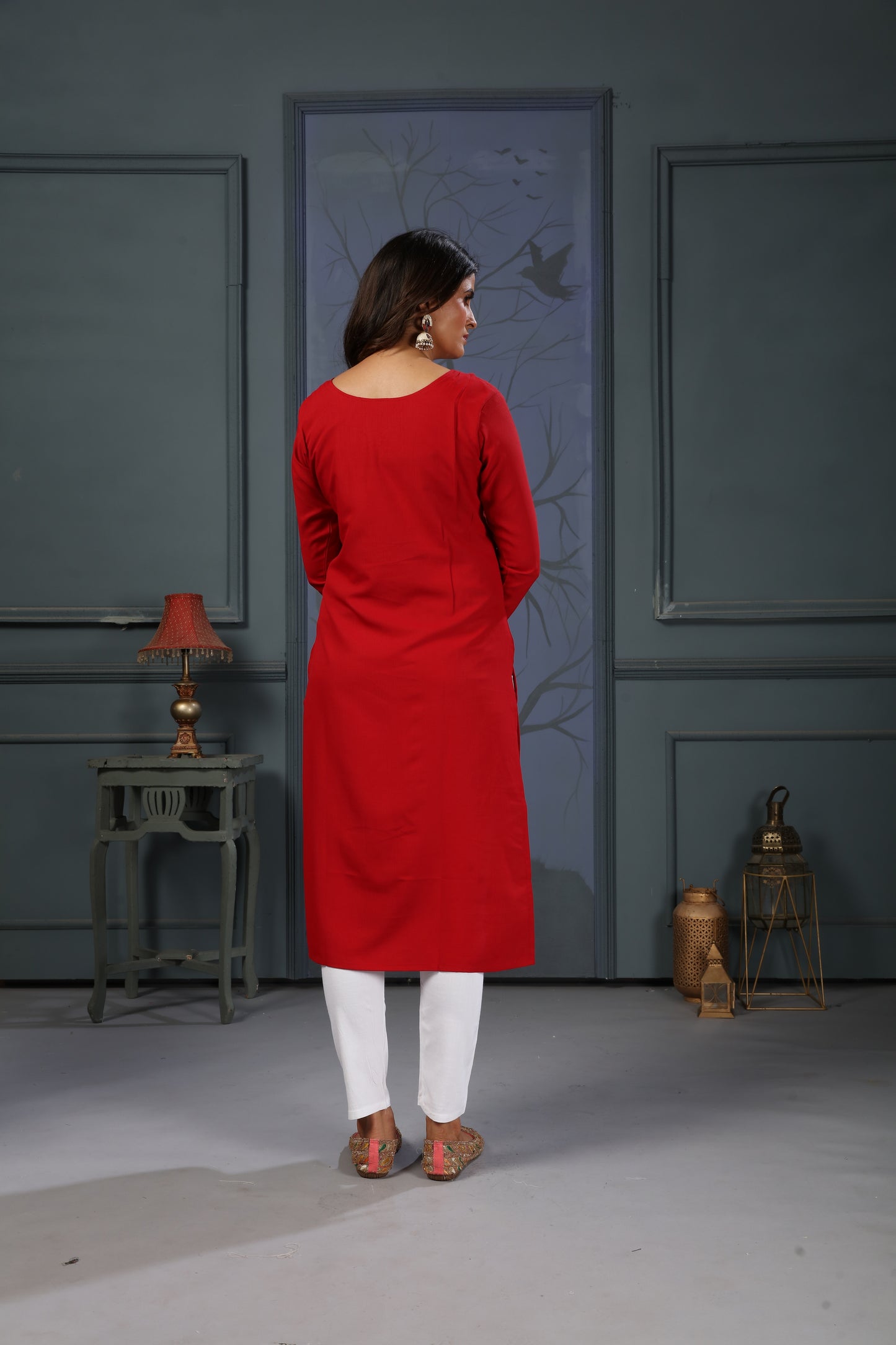 Maaza Cotton Kurta Set With Pent In Red