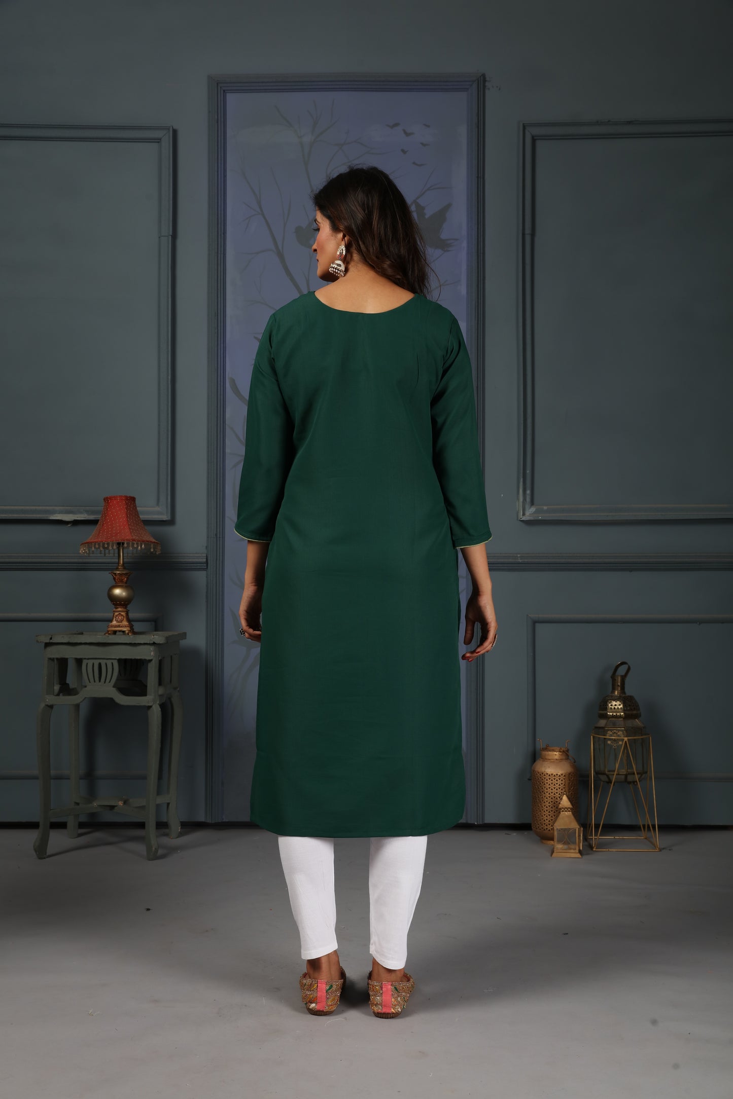 Maaza Cotton Kurta Set With Pent In Green