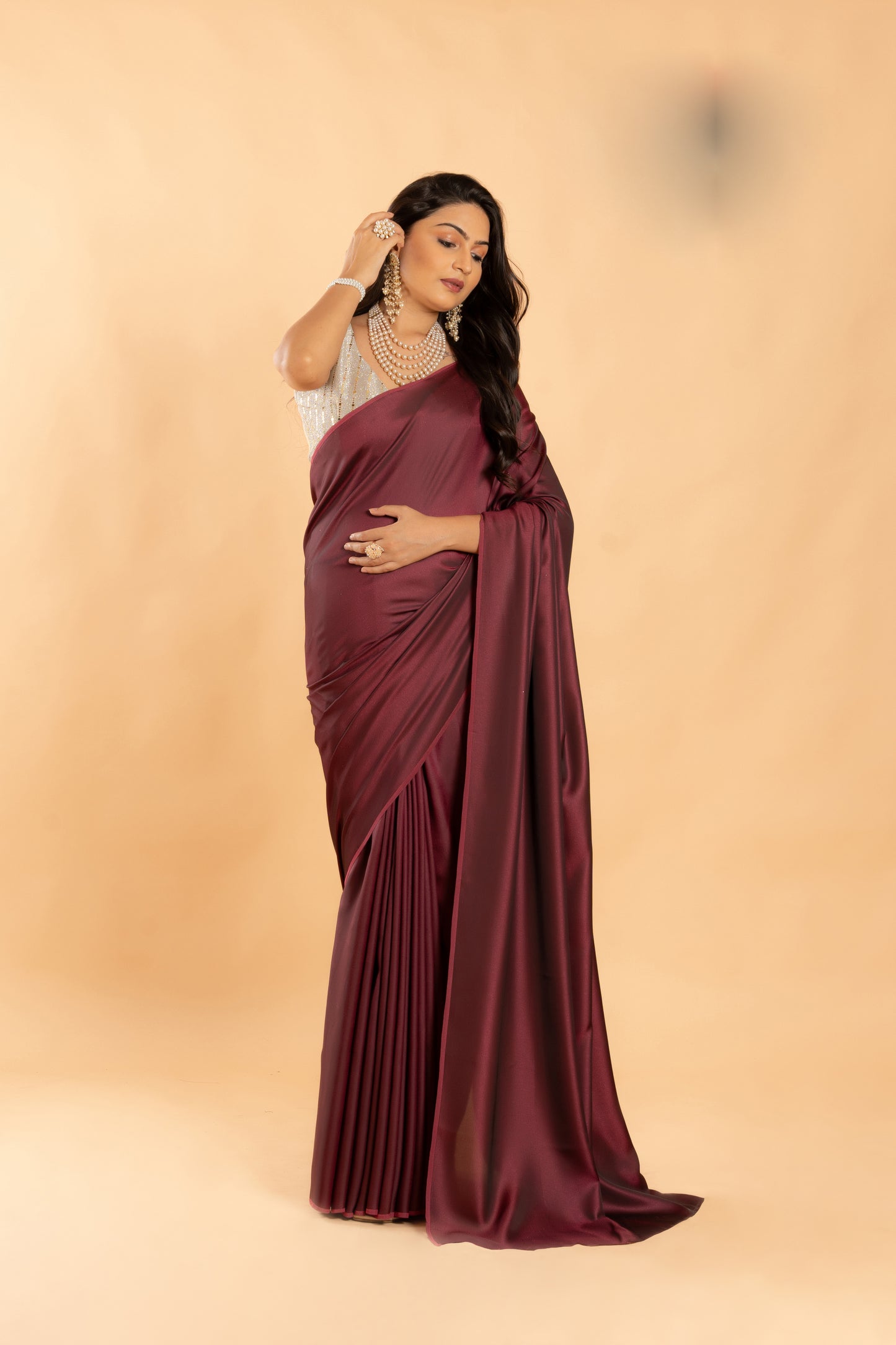 Party Wear burfi silk saree - Maroon & Golden