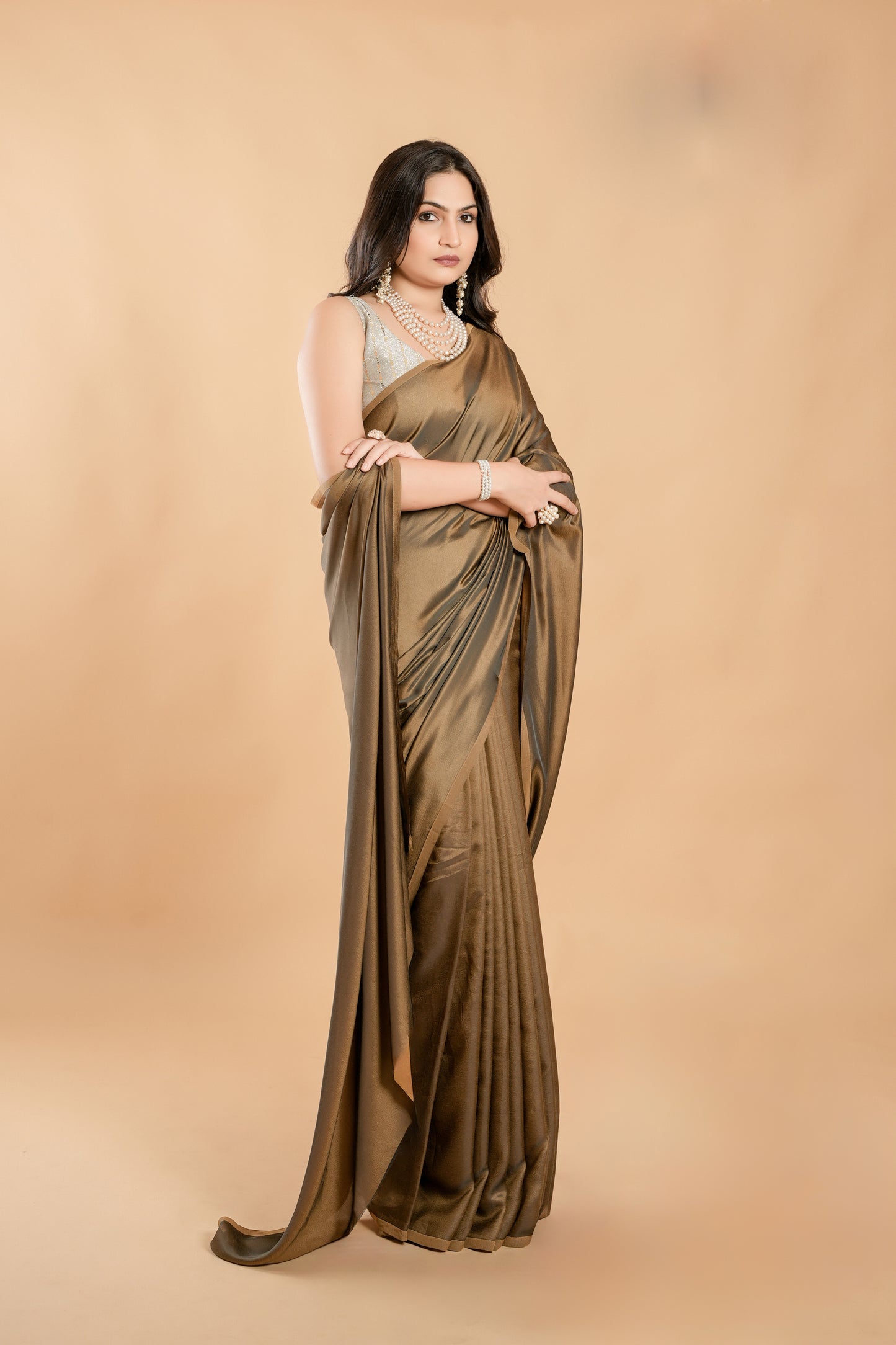 Party Wear burfi silk saree - Maroon & Golden