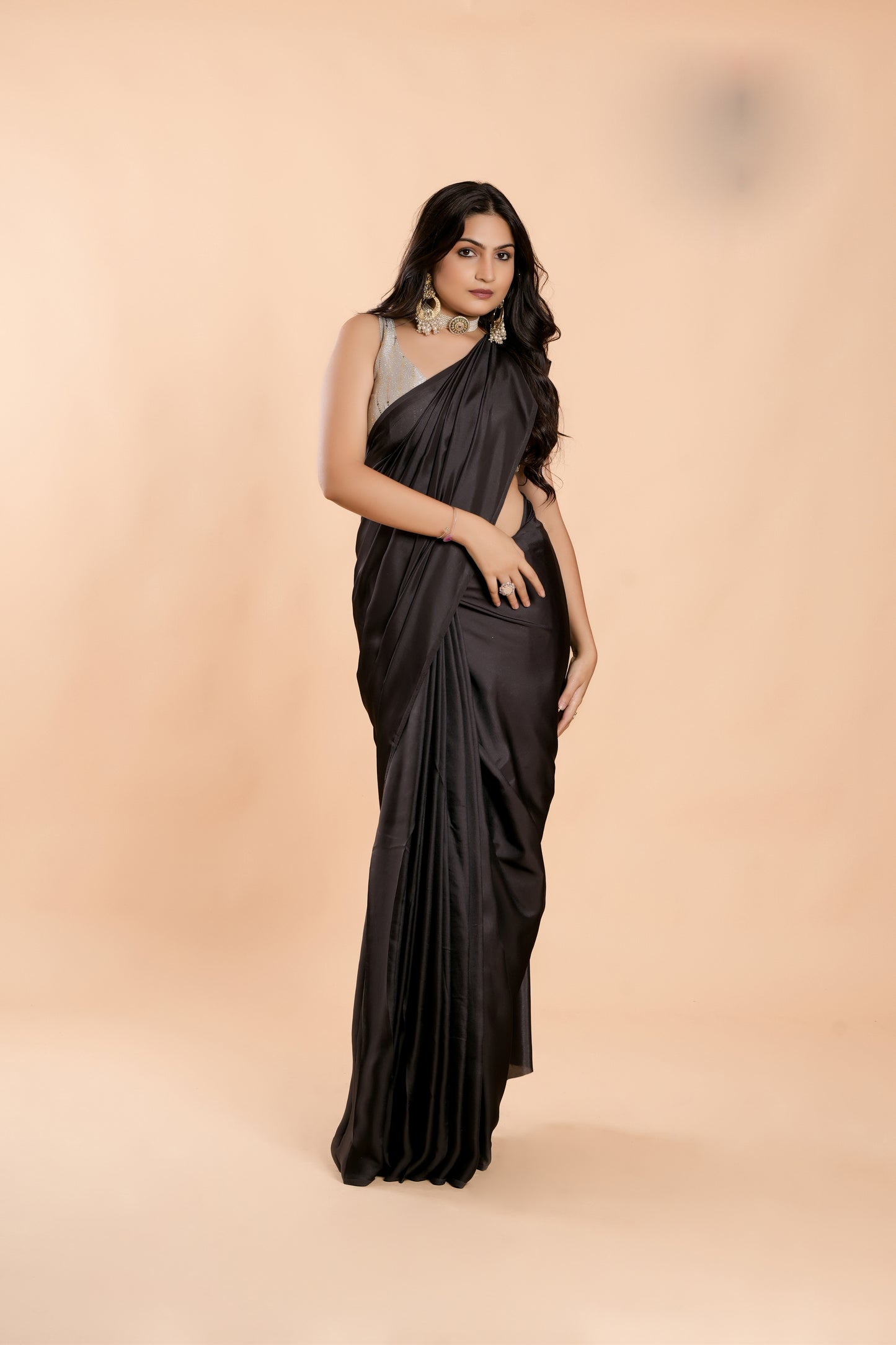 Party Wear burfi silk saree - Purple & Black