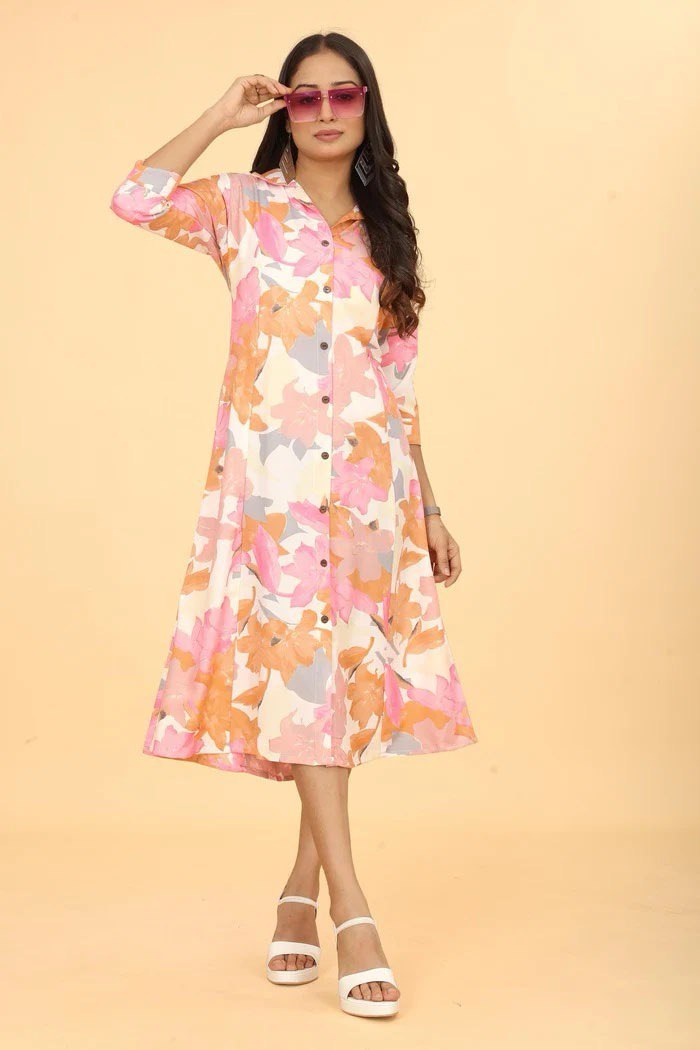 Women Floral Print Straight Kurta