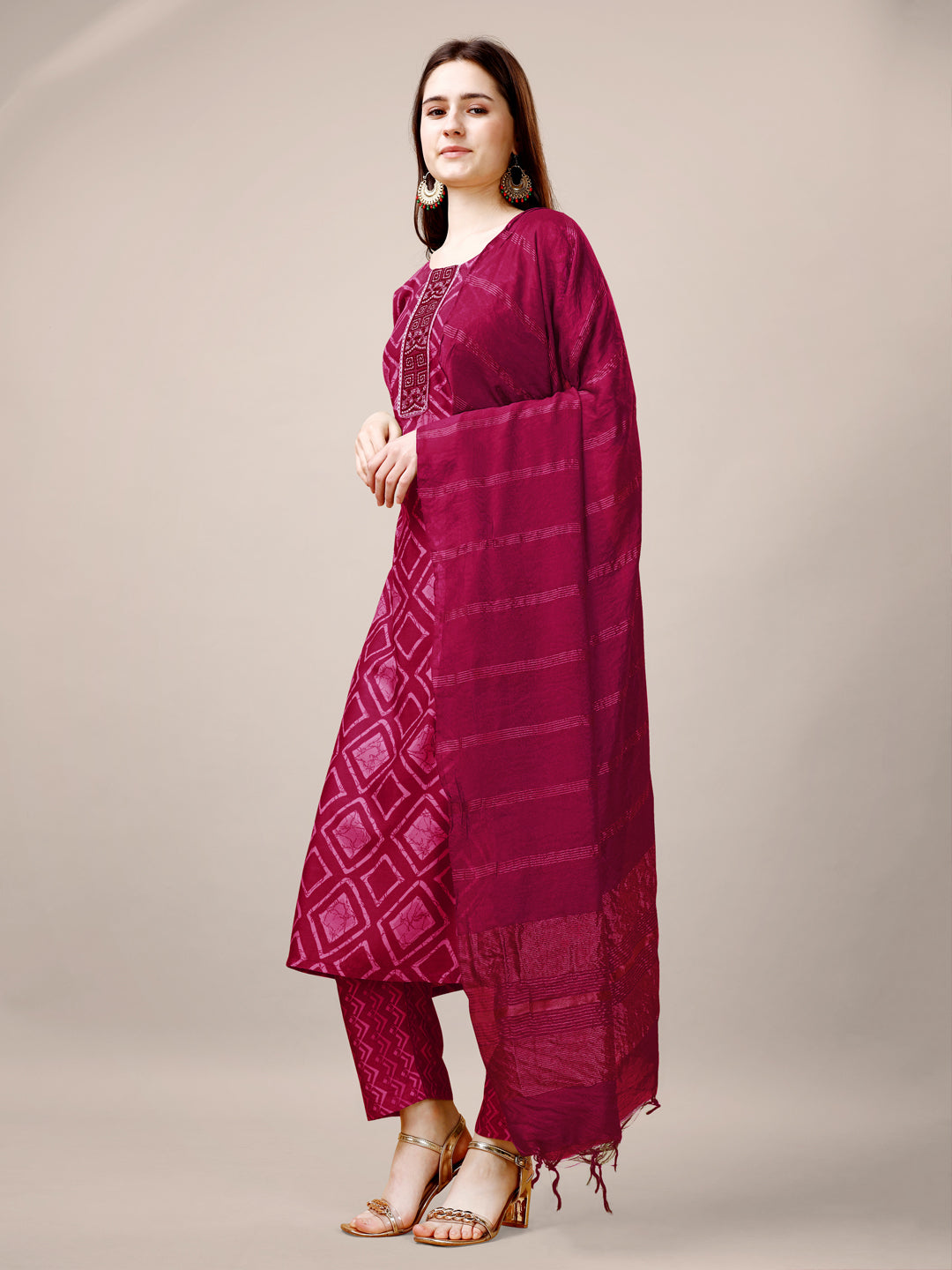 Women Embroidery Straight Kurta Set with Dupatta