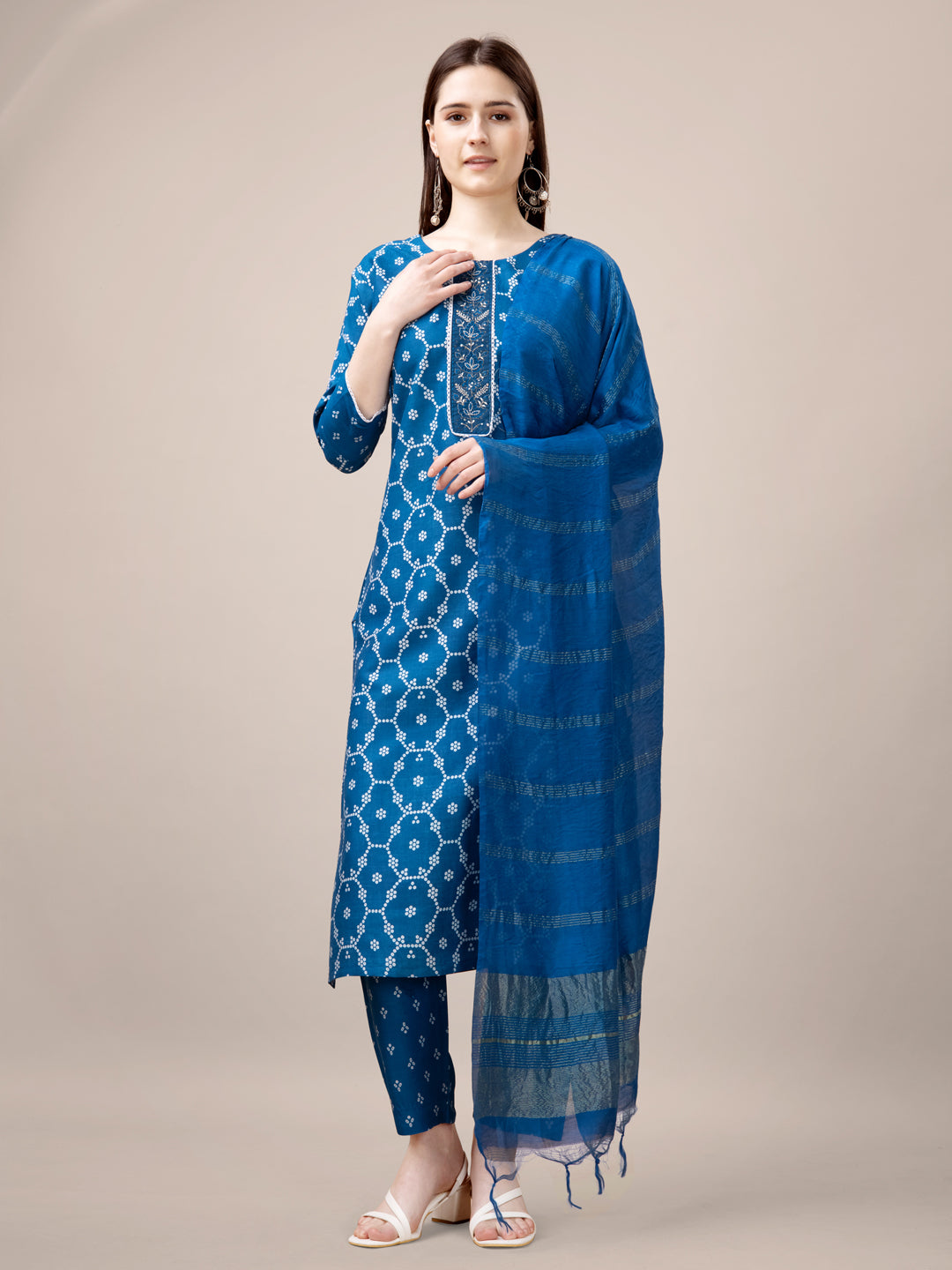 Ira Embroidered Straight Kurta Suit Set